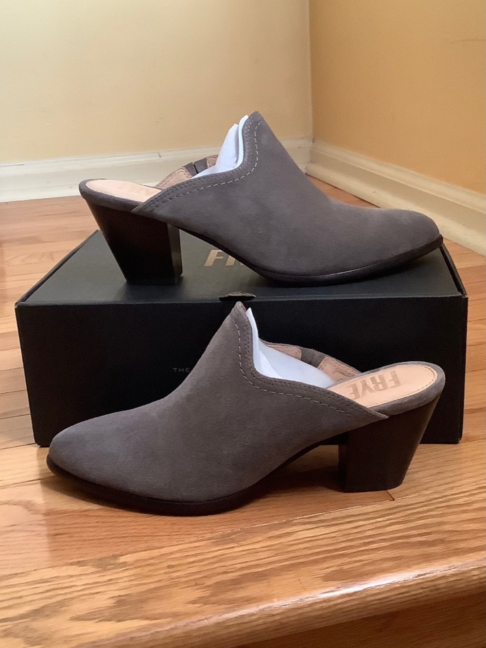 Frye Reed Western Mule Mineral Grey SZ 9.5